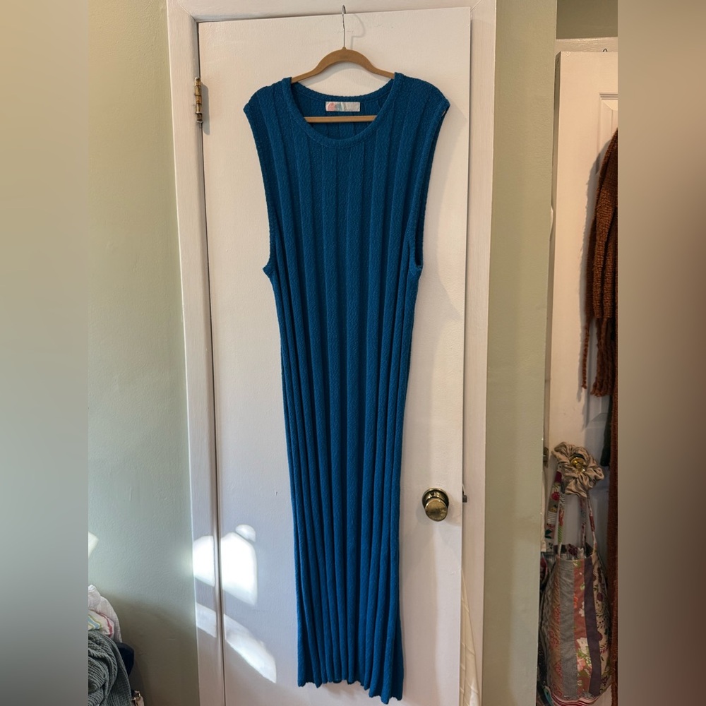 Free People Teal Sleeveless Maxi Dress